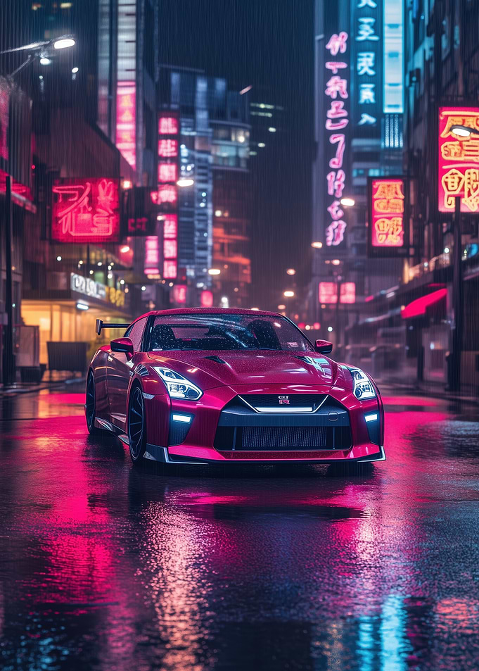 Nissan GT-R in Neon City