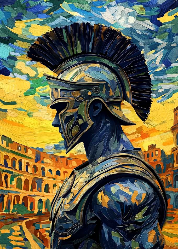 Roman Gladiator Painting