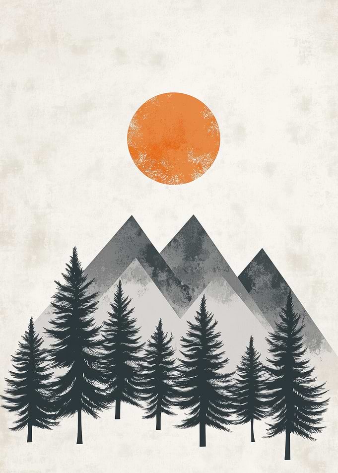 Minimalist Mountain Landscape