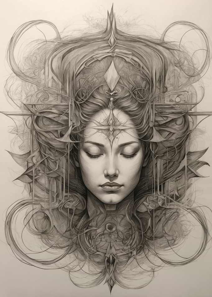 Woman in Geometric Frame