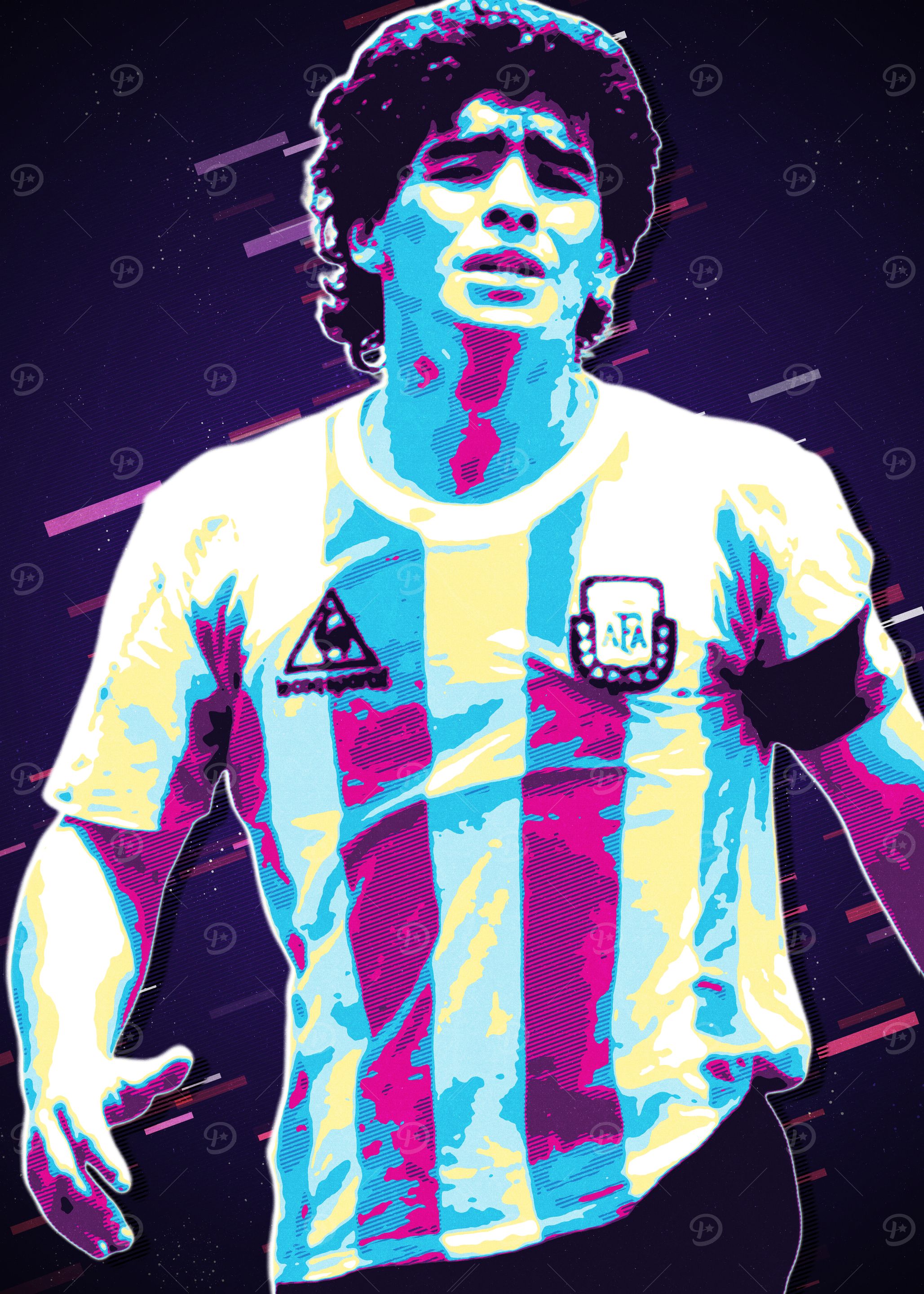 Diego Maradona Retro Art