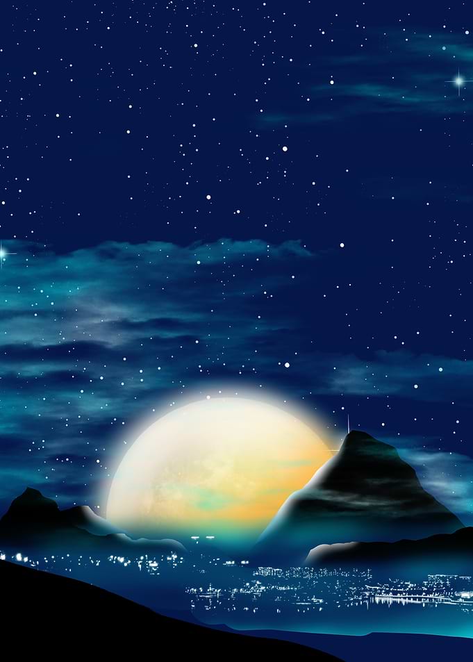 Full Moon Night Landscape