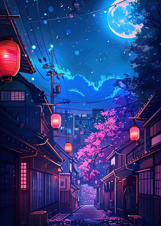 Nighttime Japanese Street