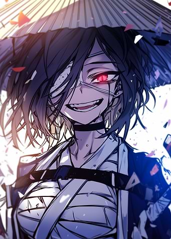 Anime Girl with Red Eye
