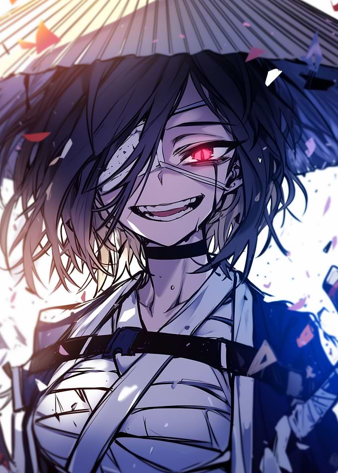 Anime Girl with Red Eye