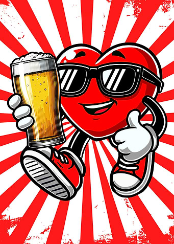 Heart with Beer Valentine's Day Beer Lover