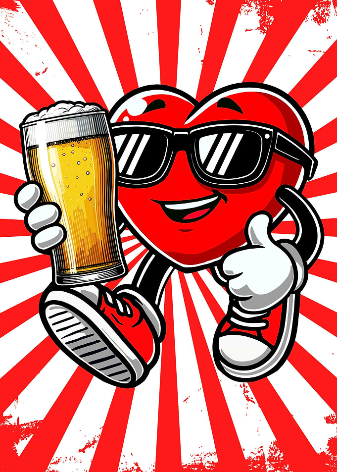 Heart with Beer Valentine's Day Beer Lover