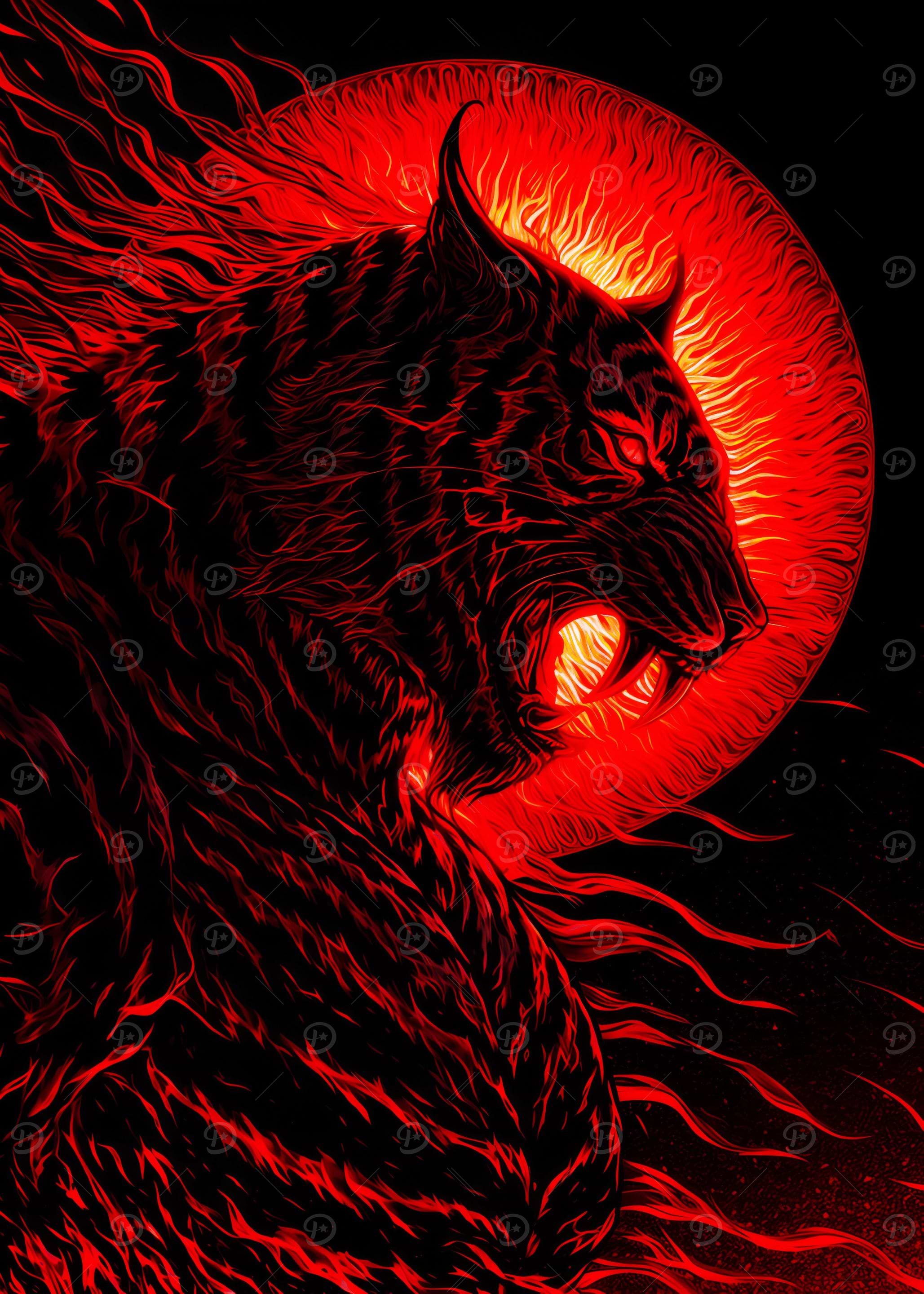 Fiery Blood Moon Tiger Panther