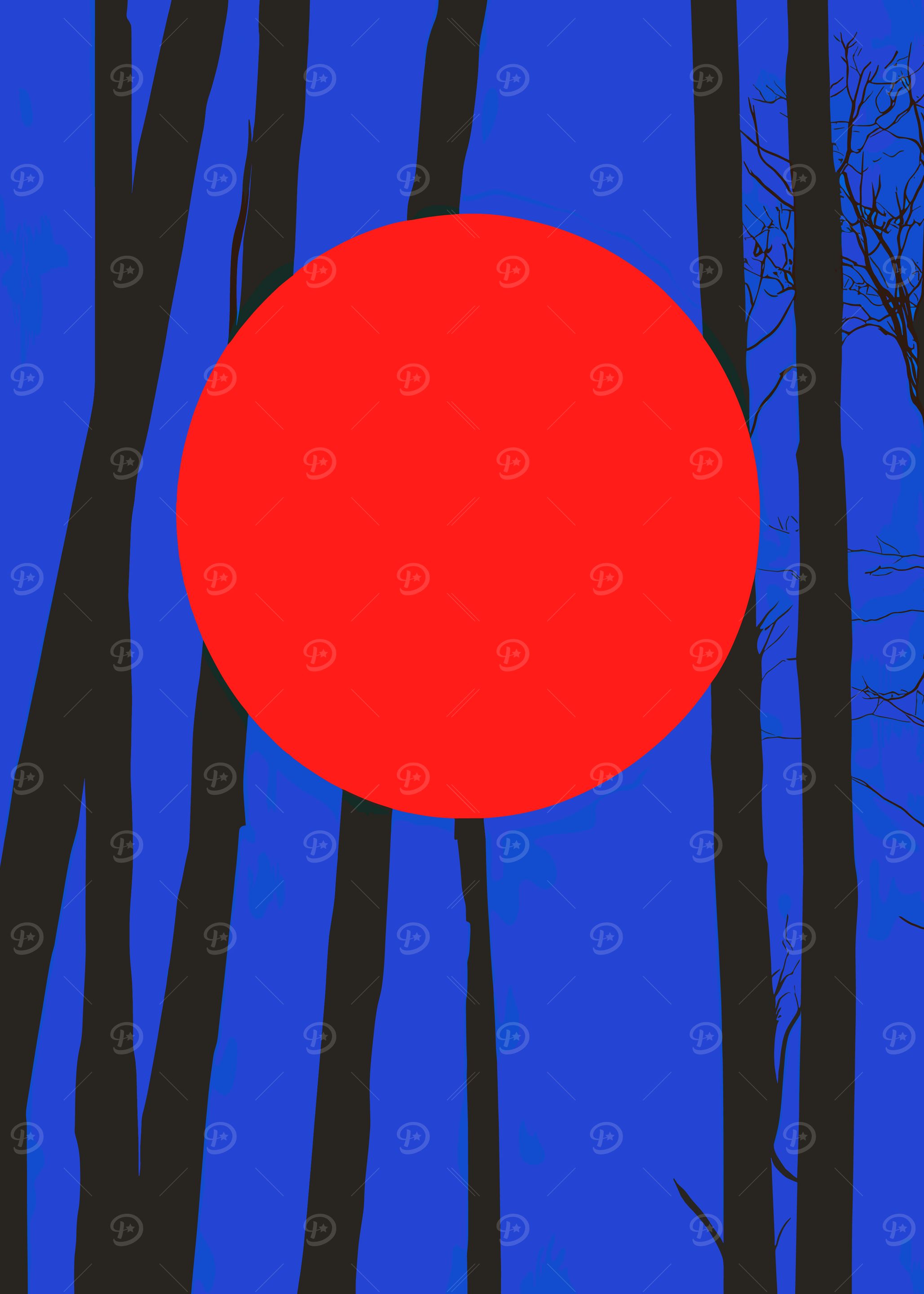 Red Circle in Forest