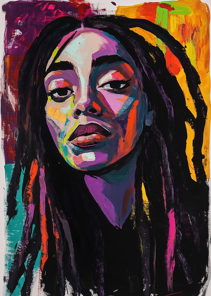 Colorful Portrait with Dreadlocks