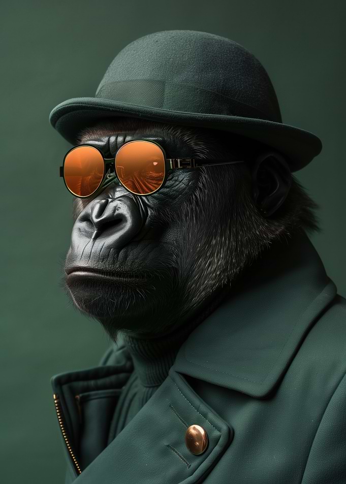 Gorilla in Fedora and Sunglasses