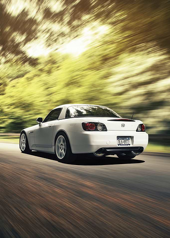 White Honda S2000 on Road