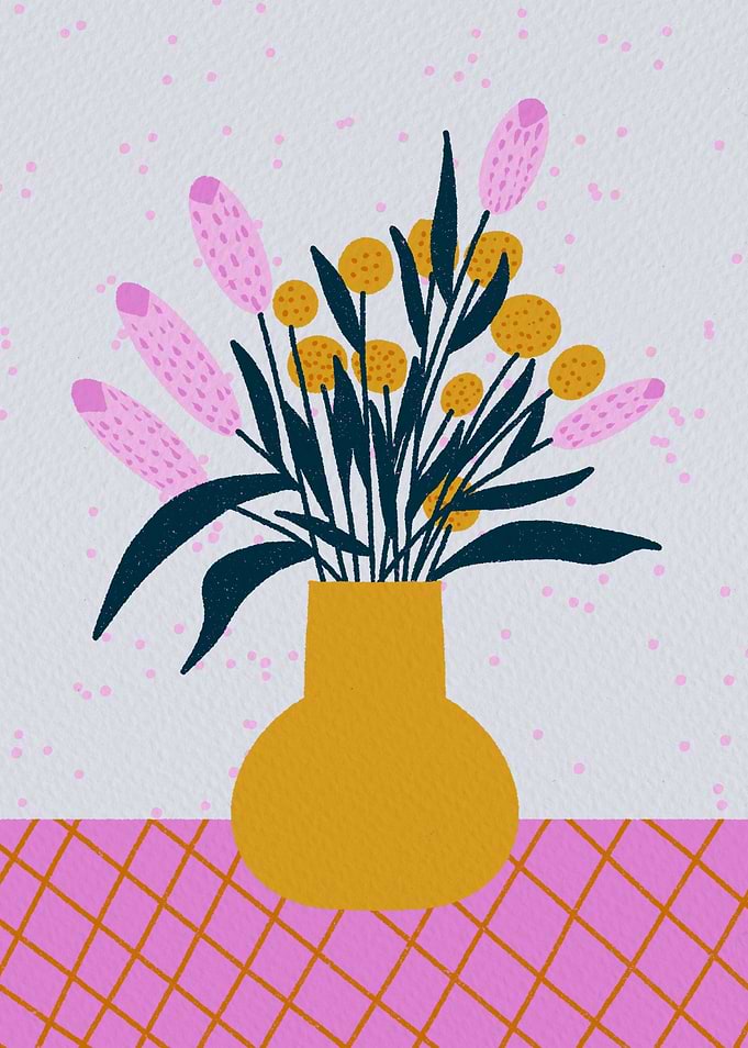 Floral Illustration in Vase