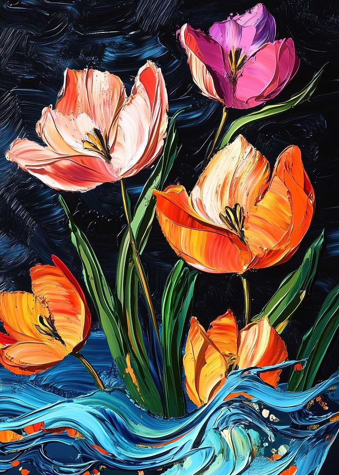 Tulips in Blue
