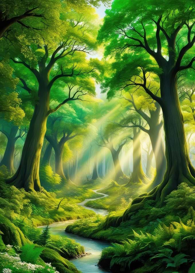 Sunlit Forest Path