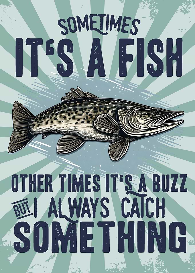 Funny Fishing Quote Poster Pike Fisherman