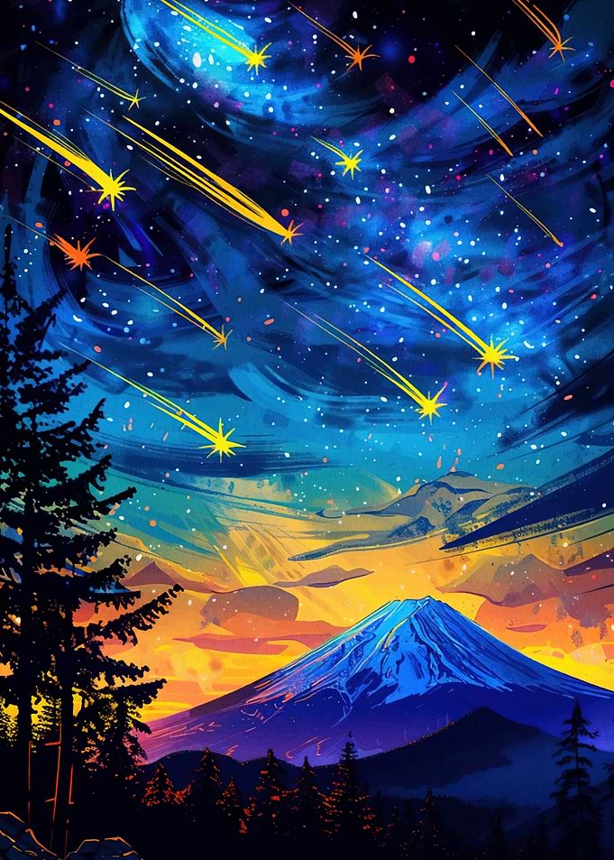 Mount Fuji Night Sky