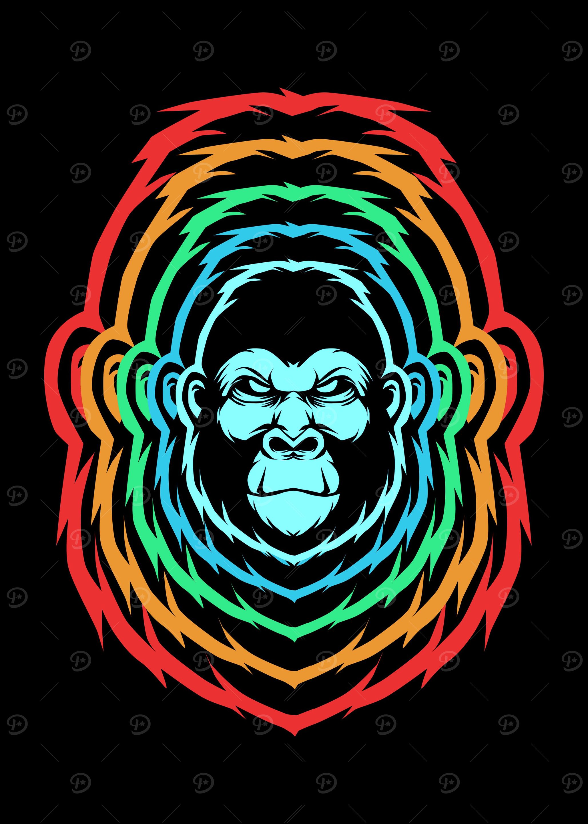 Retro Gorilla Face