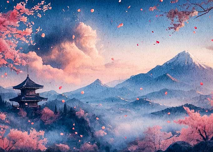 Japanese Mountain Landscape