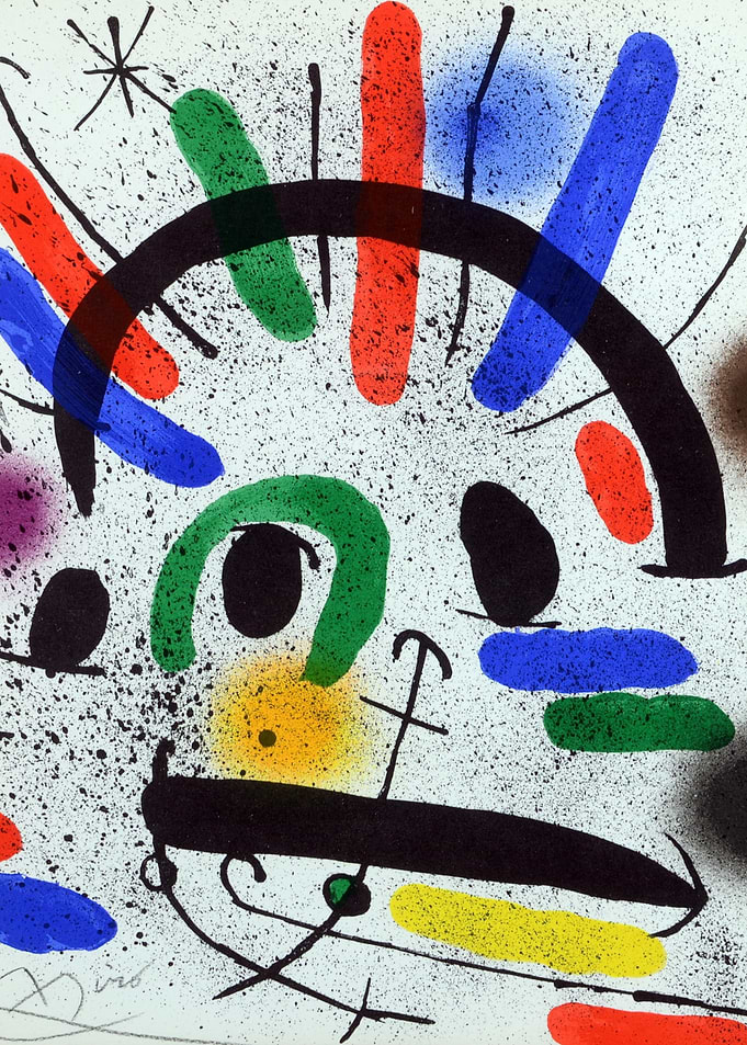Abstract Art with Black, Red, Blue, Green