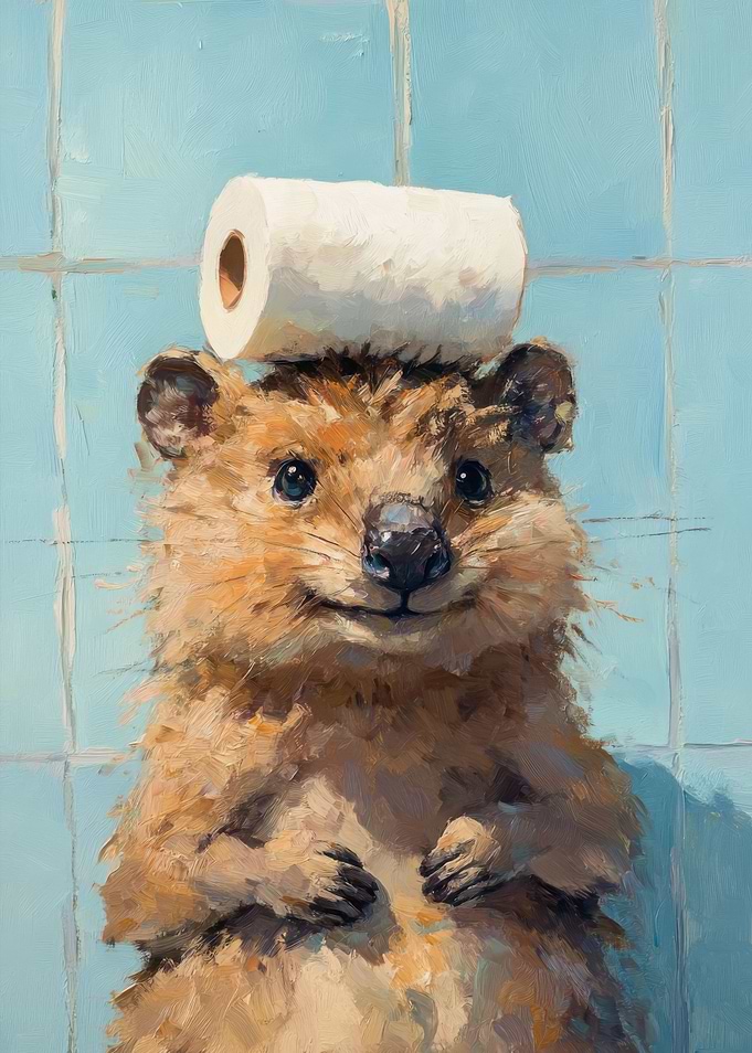 Quokka with Toilet Paper