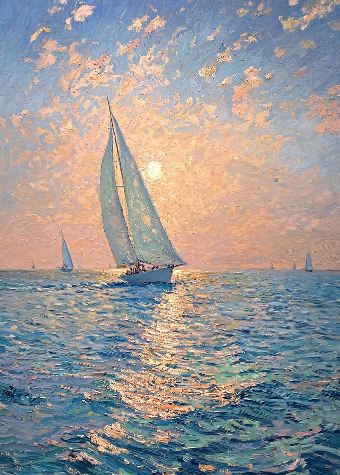 Sailboats at Sunset