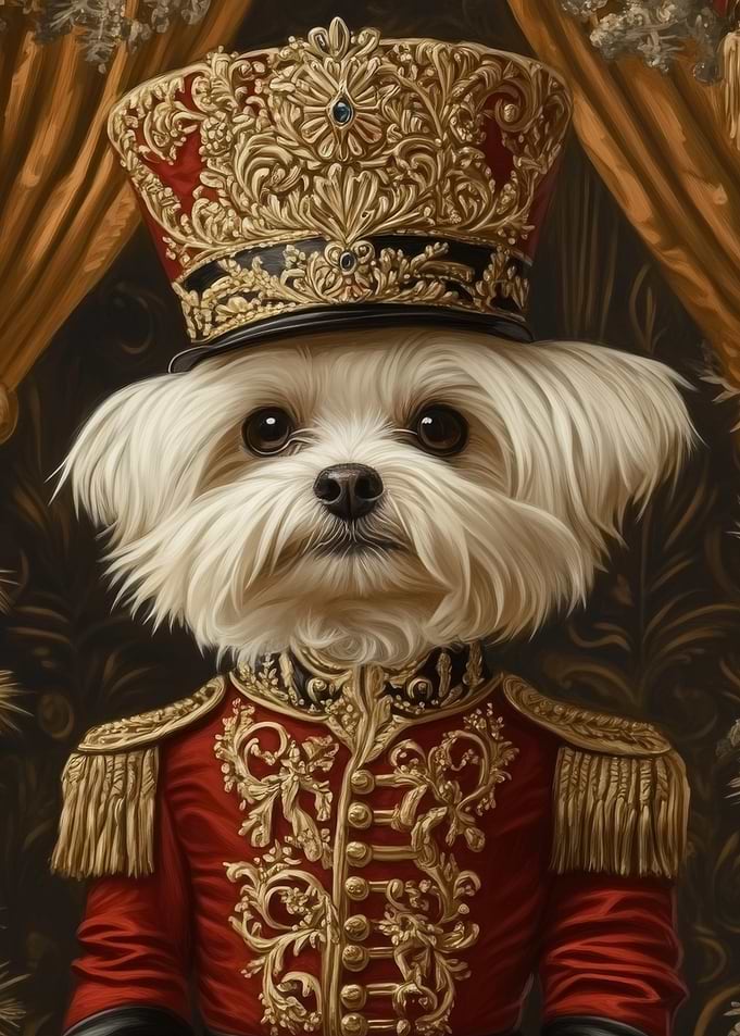 Neobaroque Nutcracker Maltese Dog