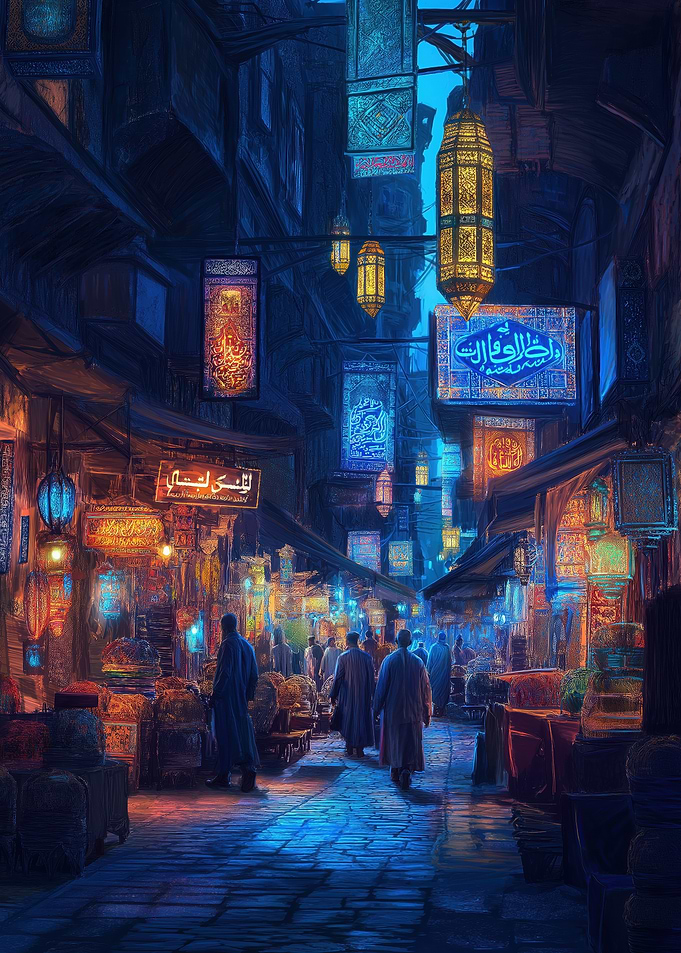 Night Market in a Egypt City