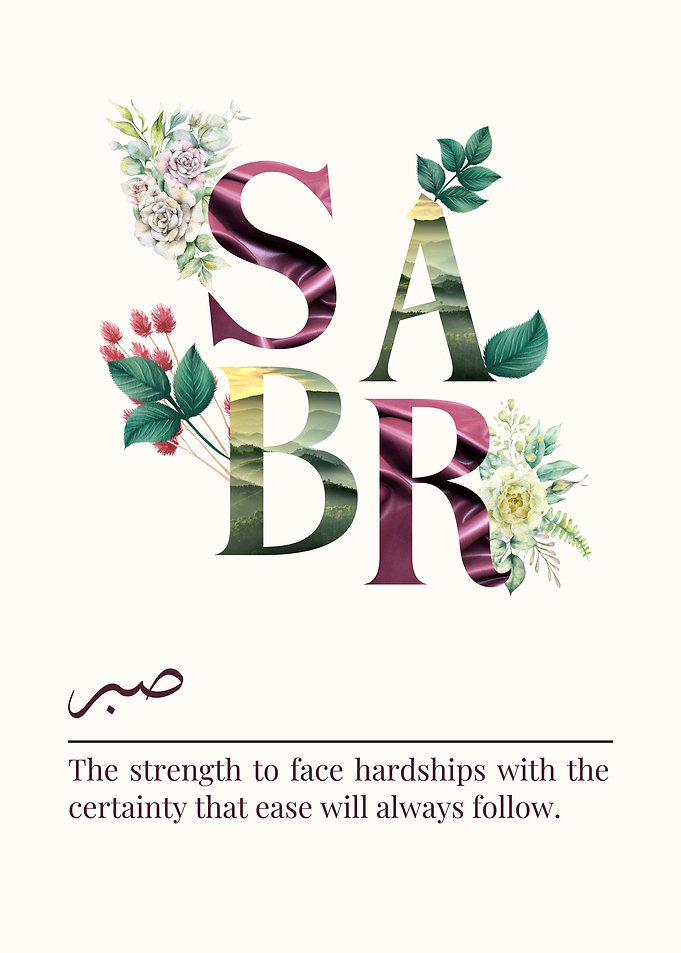Sabr, the strength to face hardships : islamic poster