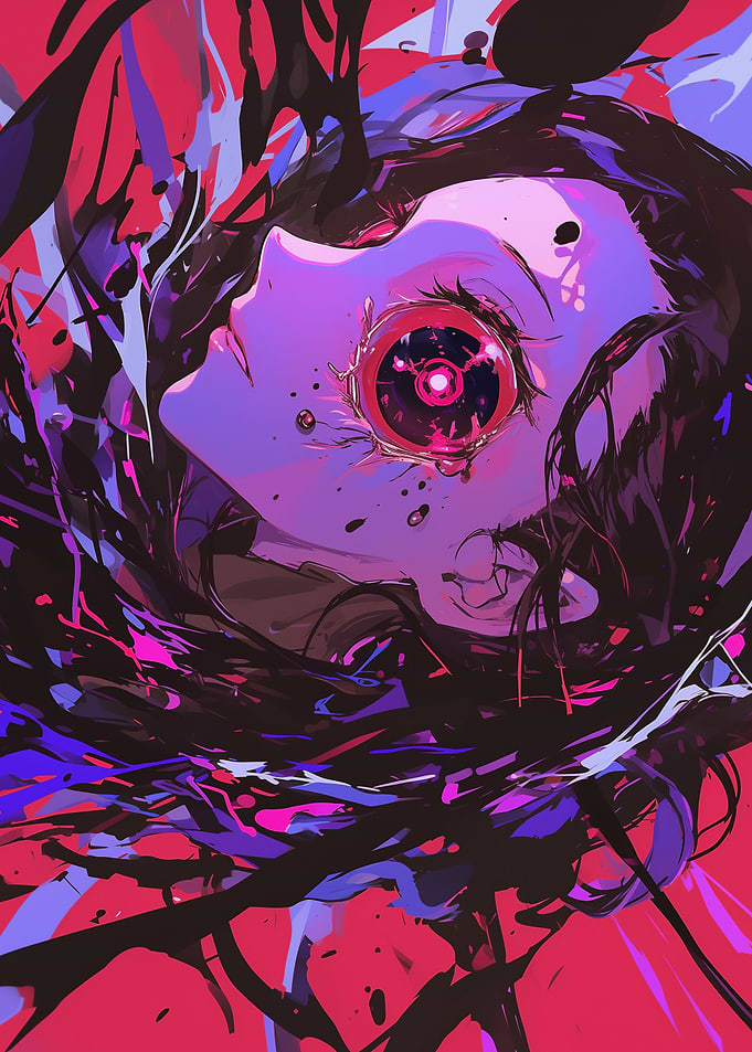 Anime Girl with Giant Eye