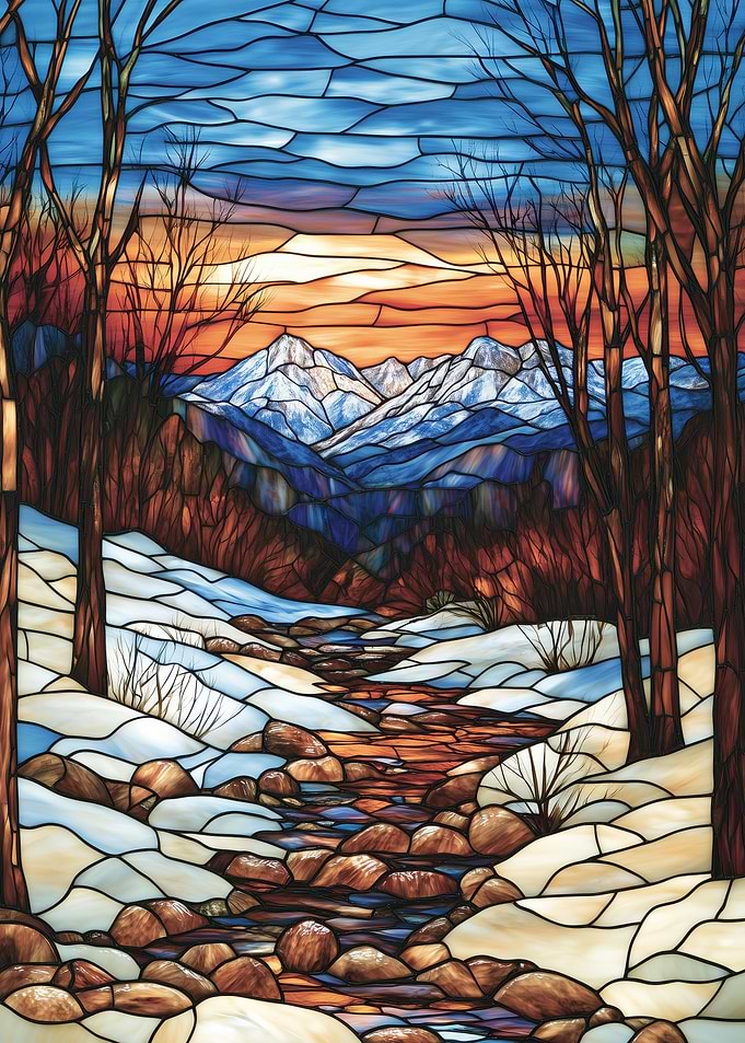 Stained Glass Mountain Stream