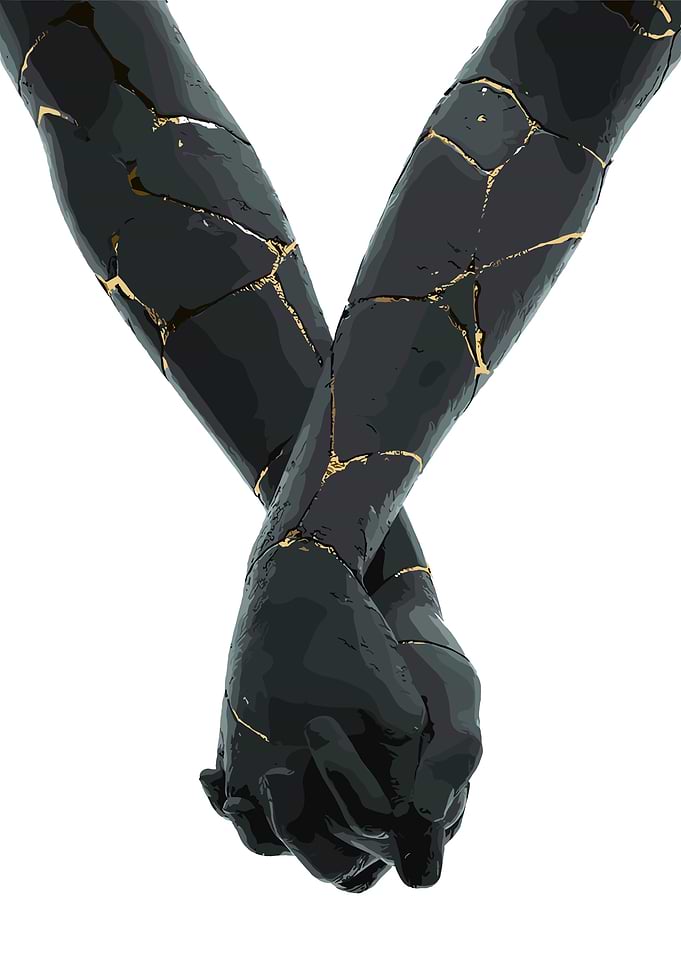 Cracked Gold Hands