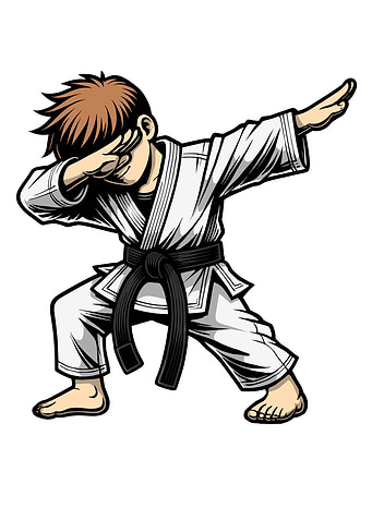 Karate Kid Dabbing Boys Martial Arts Lover