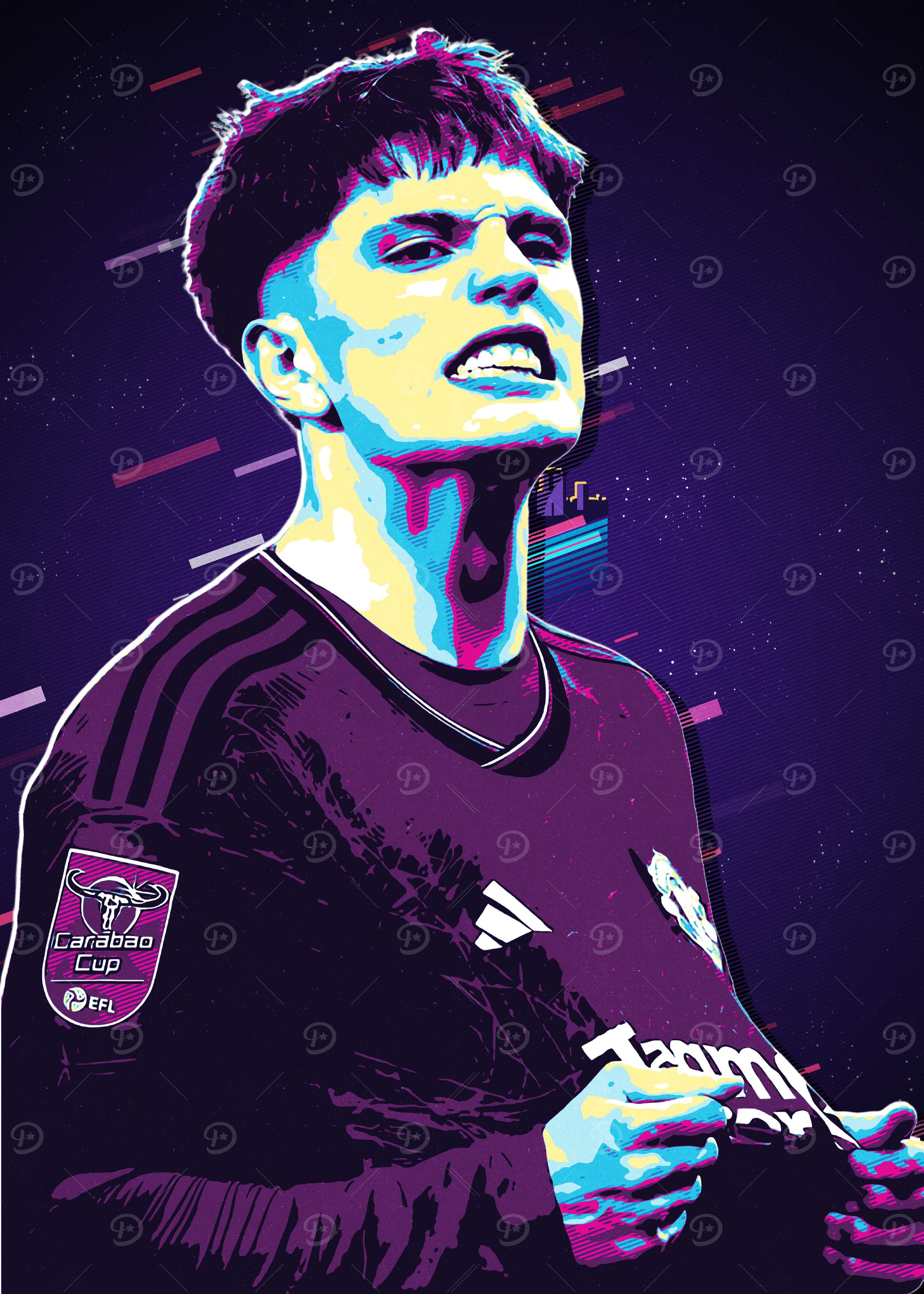 Football Player in Retro Style