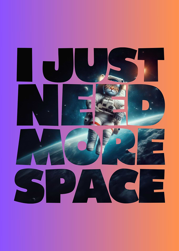 Cat Astronaut Space Quote