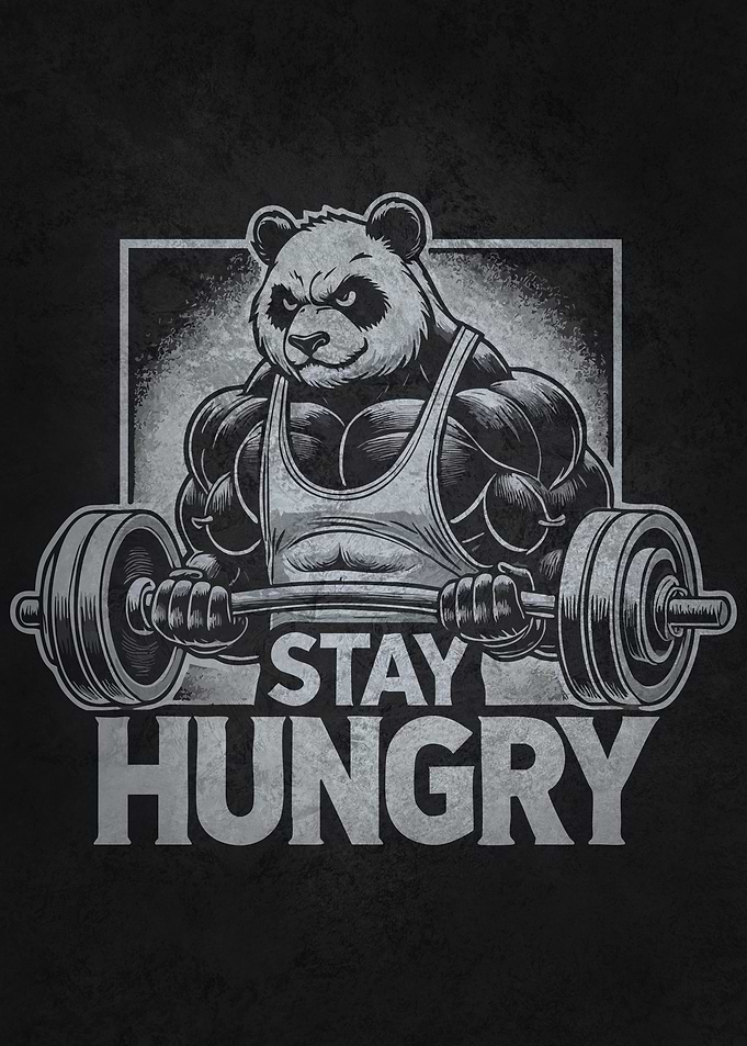Stay Hungry, Gym Panda, Bodybuilding Motivational