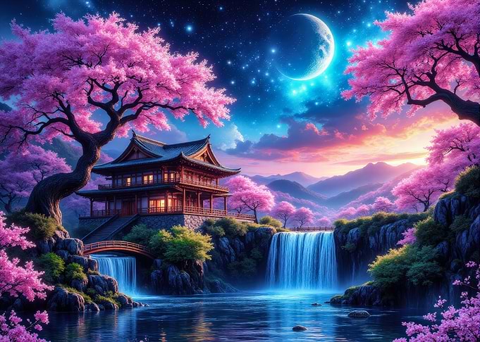 Japanese Garden Waterfall