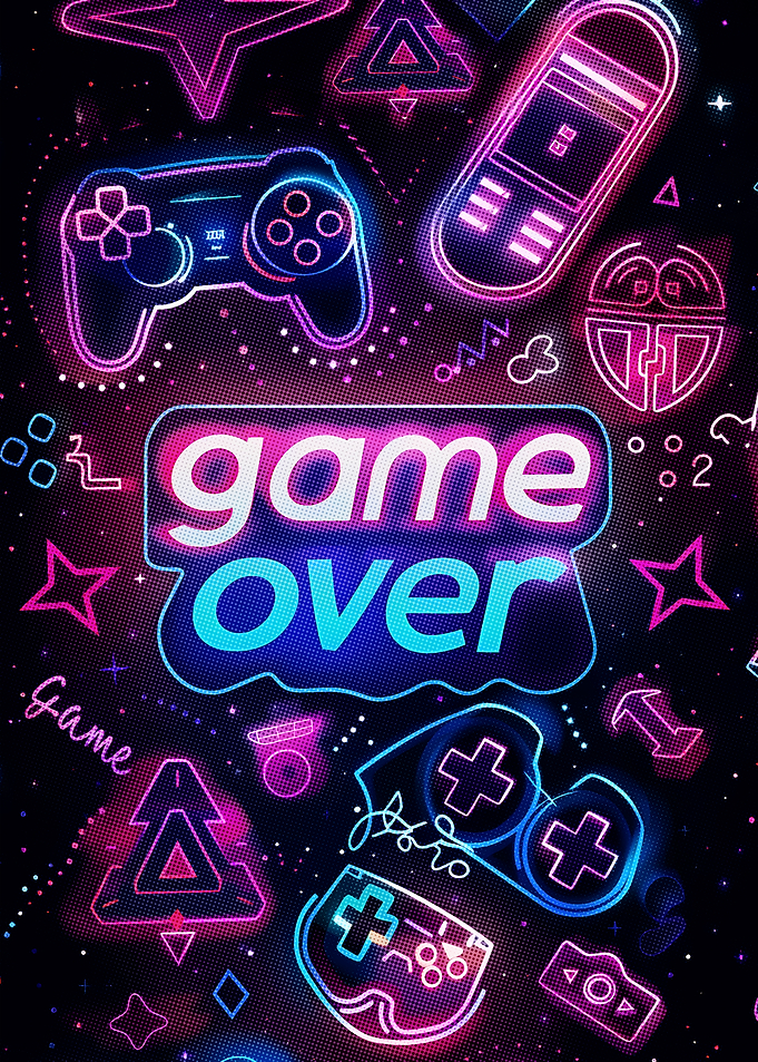 Game Over Neon Art