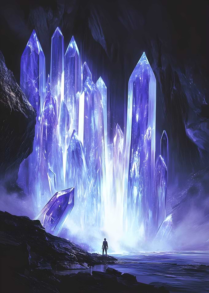 Crystalline Waterfall Poster
