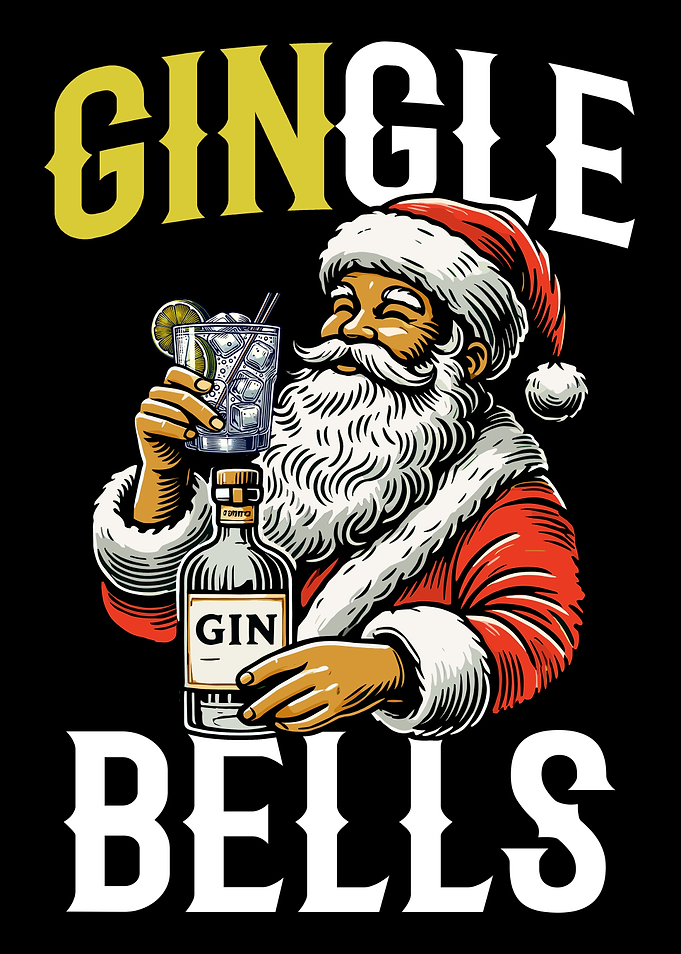 Funny Santa Gingle Bells Gin Lover Christmas