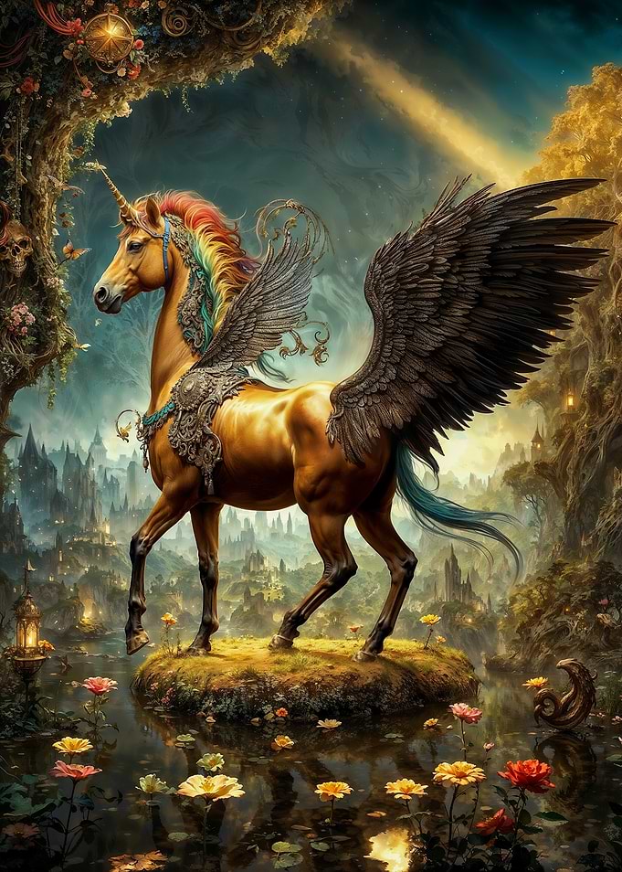 Winged Unicorn Fantasy Art