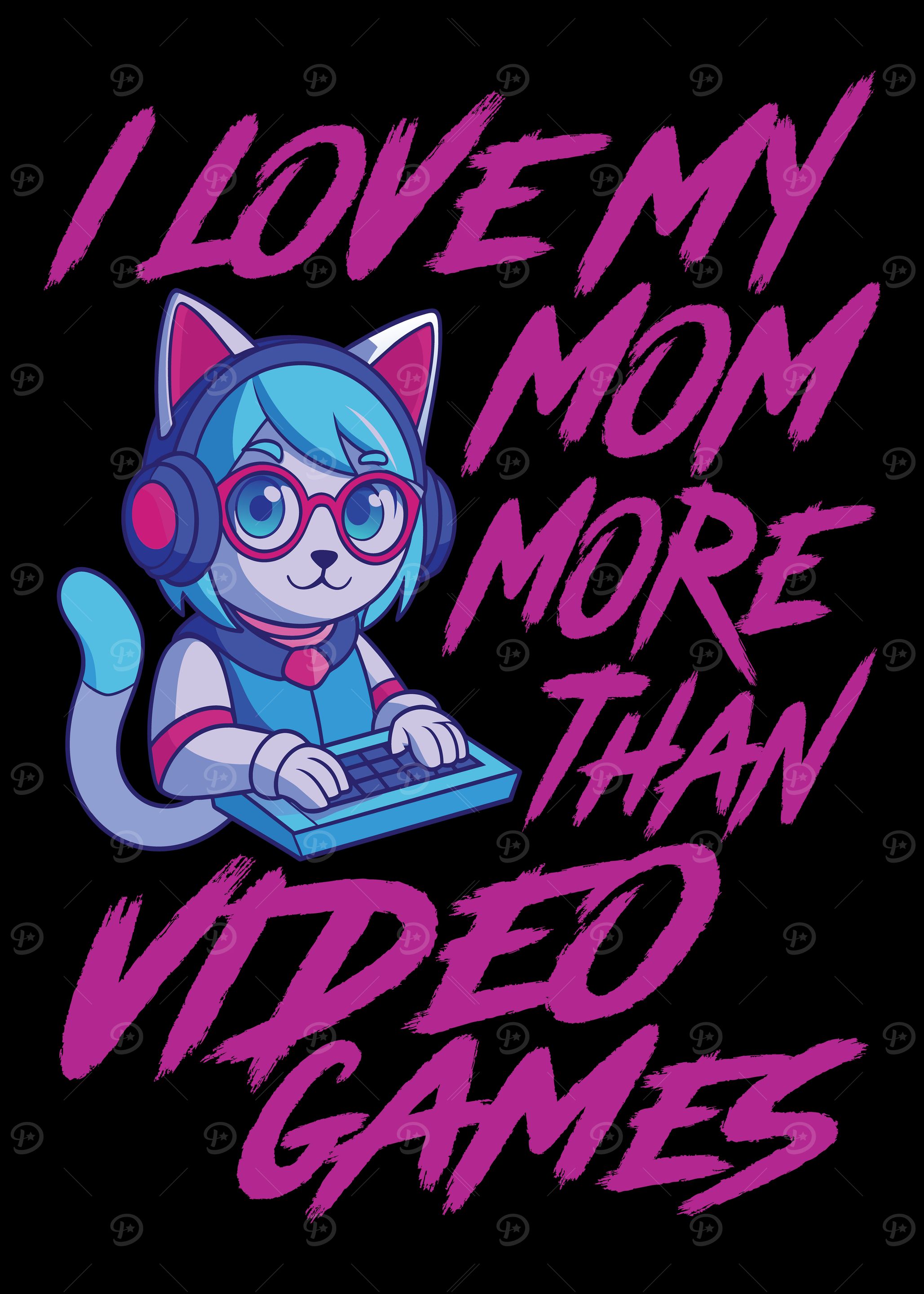 Gamer Cat Loves Mom