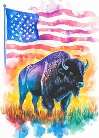 American Bison Watercolor