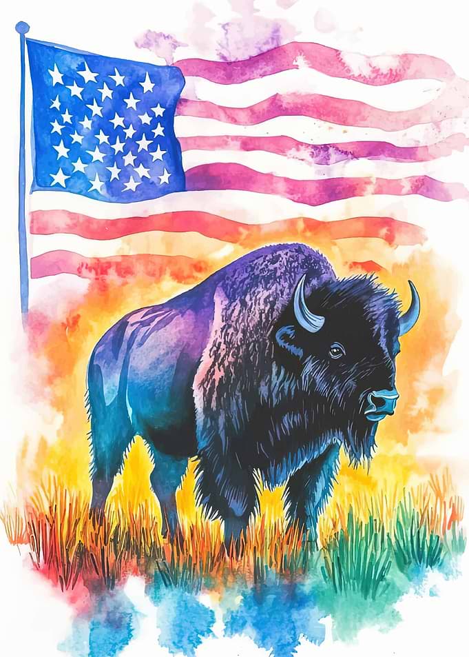 American Bison Watercolor