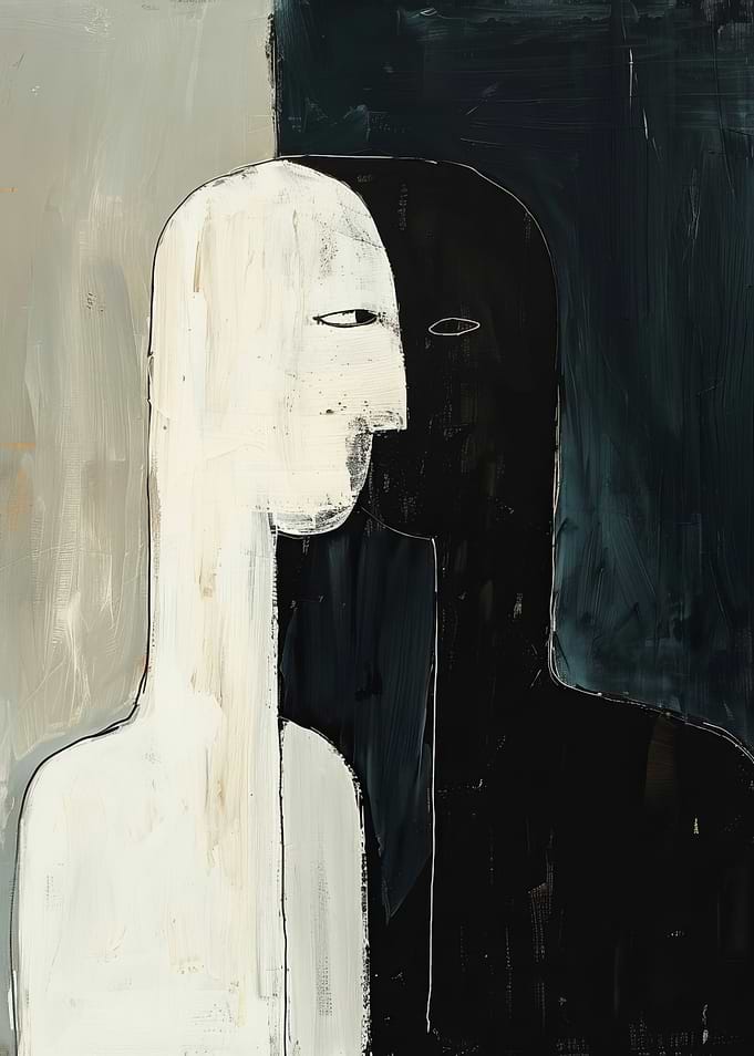 Abstract Portrait in Black and White