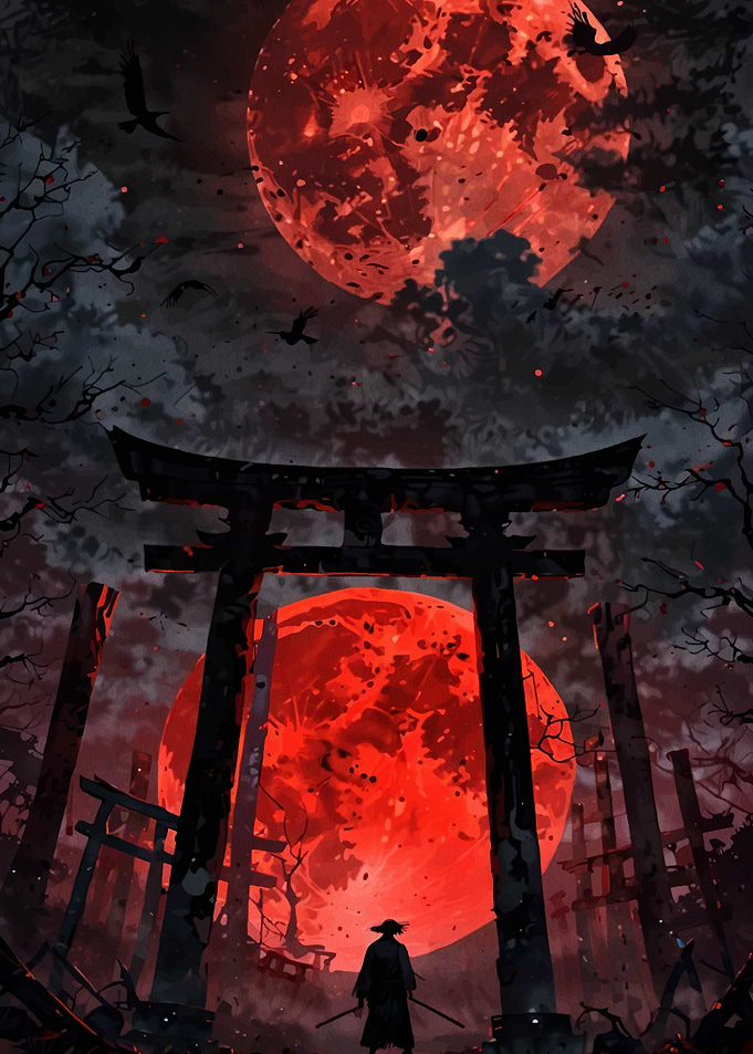 Samurai Under Blood Moon
