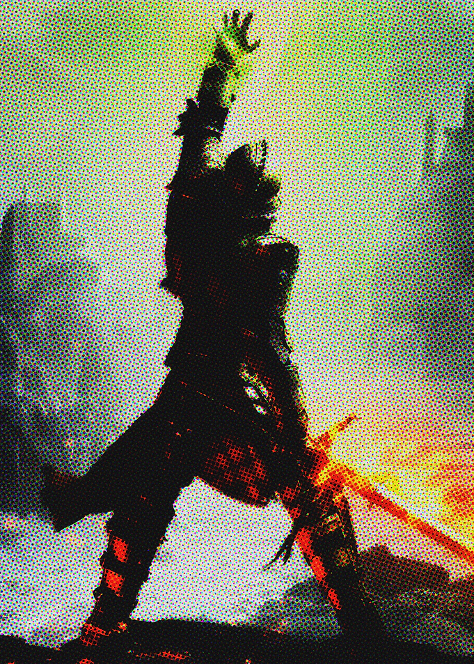 Warrior with Flaming Sword