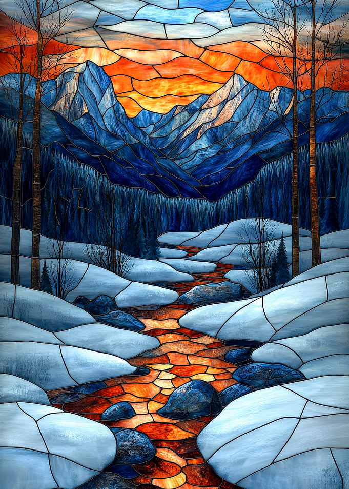 Stained Glass Mountain Stream