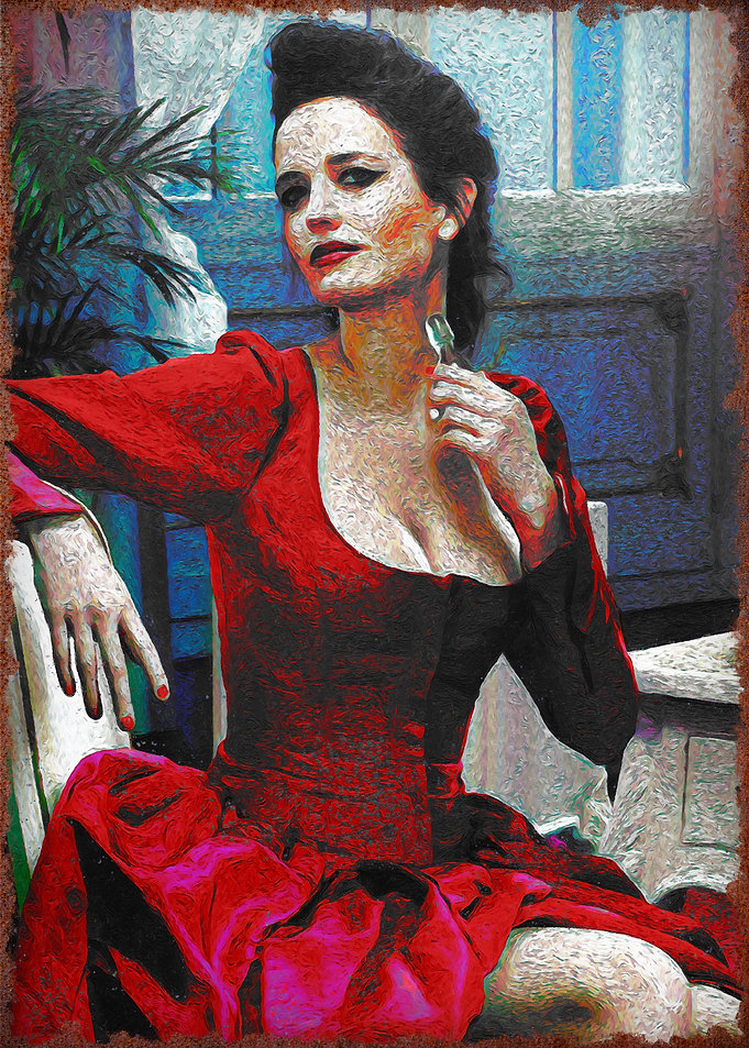 eva green in Red Dress