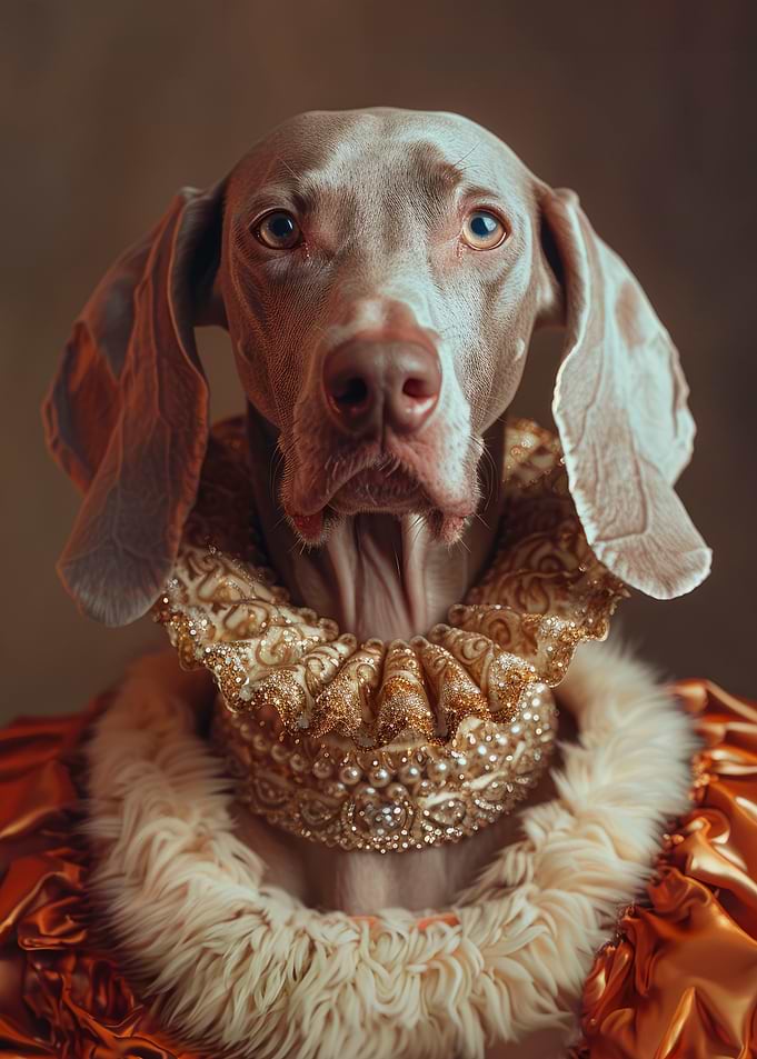 Weimaraner in Renaissance Attire